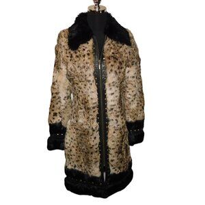Marciano Vintage Leopard Print Fur Coat Size Small